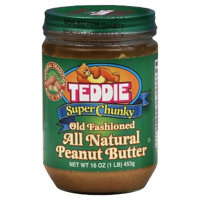 slide 1 of 1, Teddie Super Chunky All Natural Peanut Butter - 16 OZ, 16 oz