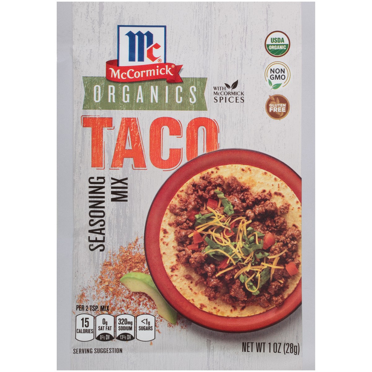 slide 4 of 9, McCormick Organics Taco Seasoning Mix, 1 oz