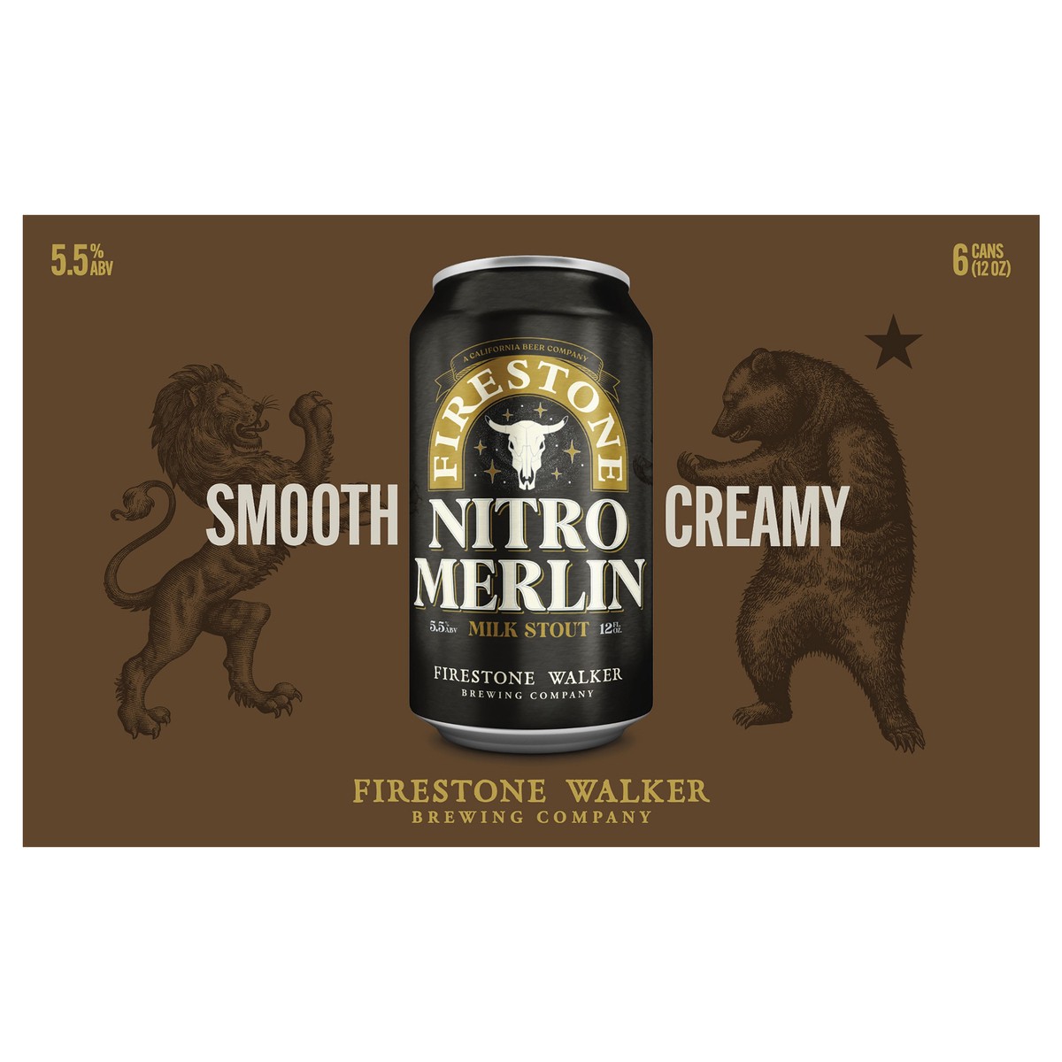 slide 1 of 8, Firestone Walker Nitro Merlin Milk Stout, 6 ct; 12 oz