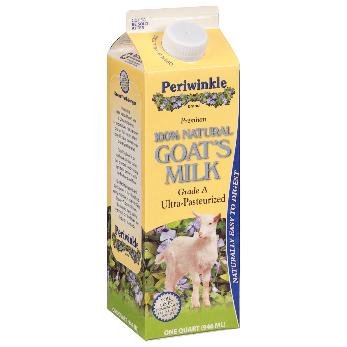 slide 2 of 9, Periwinkle 100% Natural Premium Goat's Milk 1 qt Carton, 1 qt