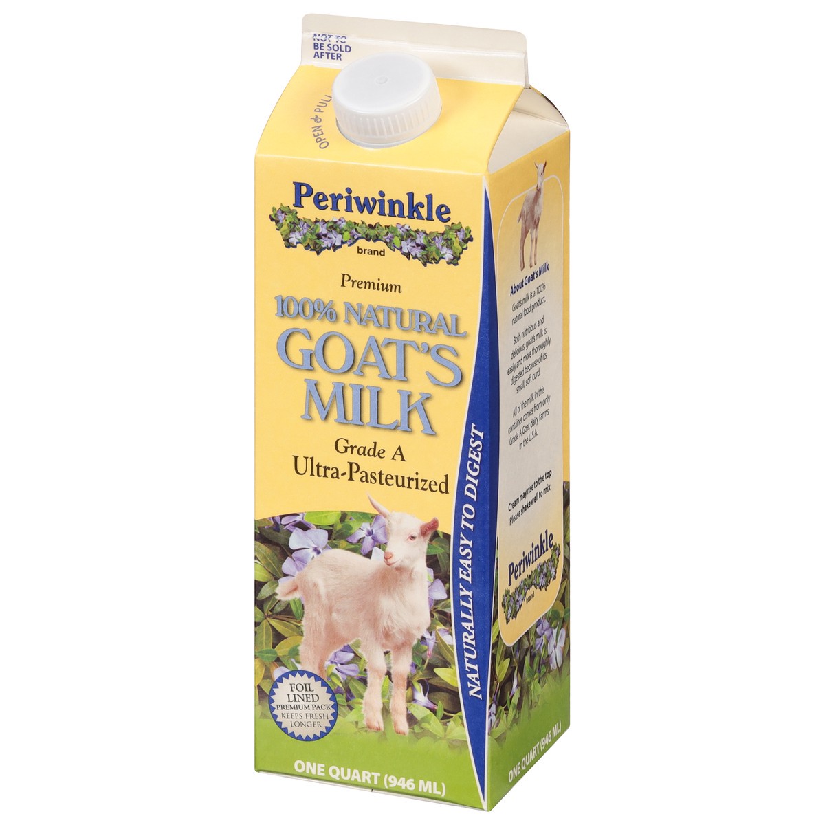 slide 3 of 9, Periwinkle 100% Natural Premium Goat's Milk 1 qt Carton, 1 qt