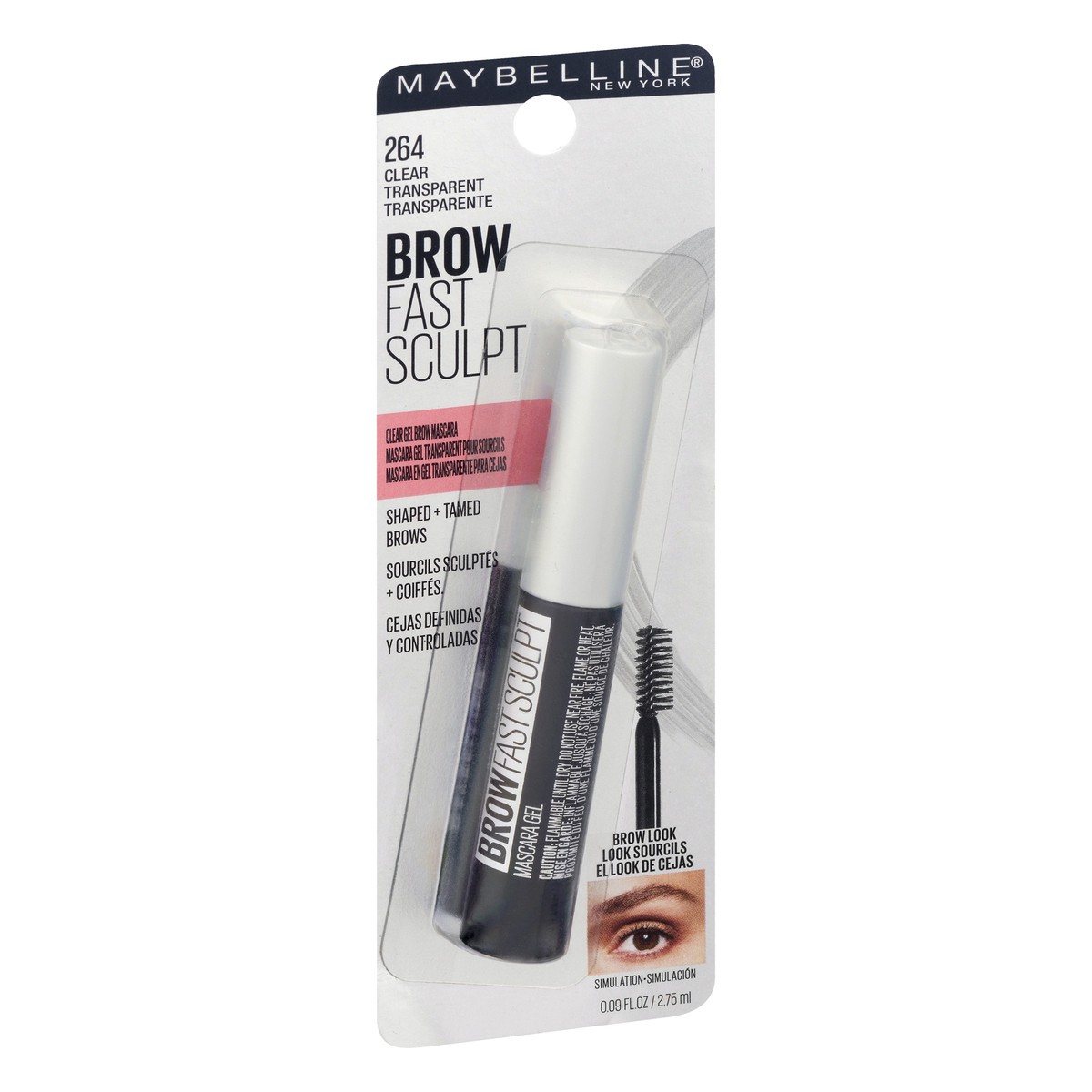 slide 2 of 9, Maybelline Brow Fast Sculpt Clear Transparent 264 Clear Gel Brow Mascara 0.09 fl oz, 0.09 fl oz