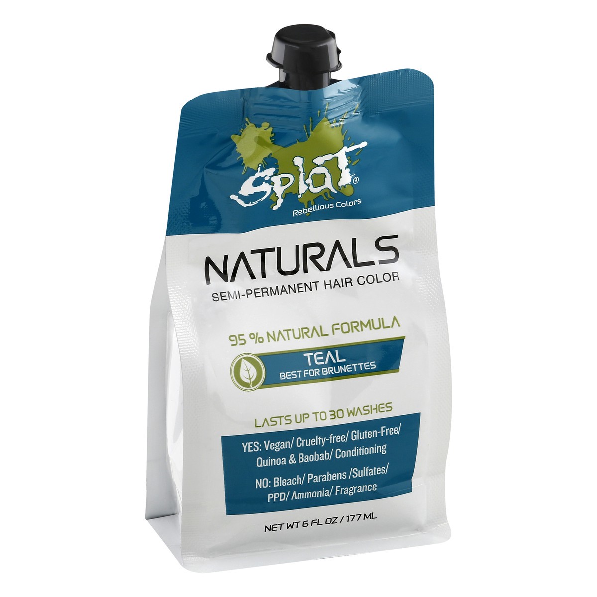 slide 7 of 11, Splat Naturals Semi-Permanent Teal Hair Color 6 oz, 6 oz