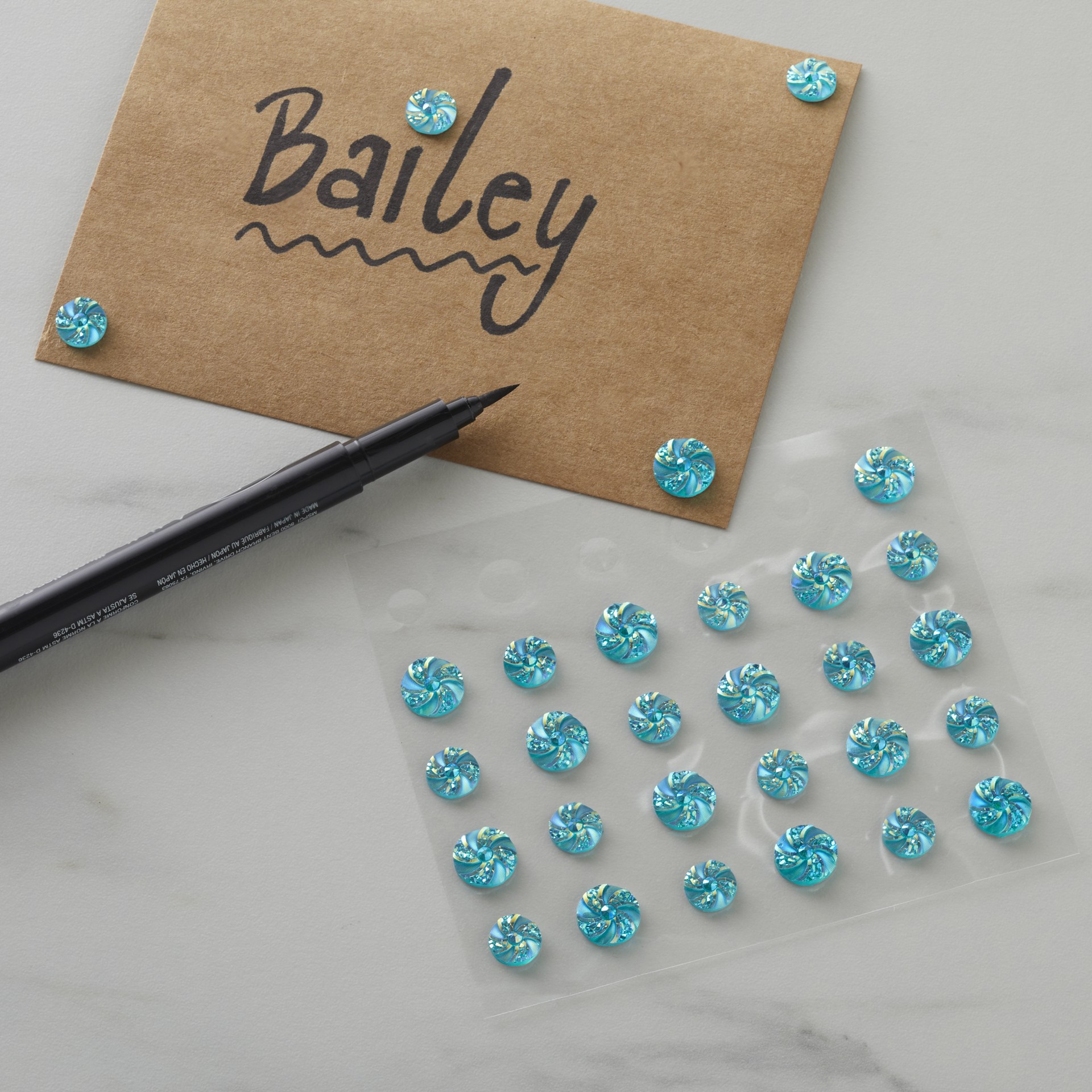 slide 5 of 6, Aqua Iridescent Bling Pinwheel Stickers By Recollections, 3.8 in x 4.3 in