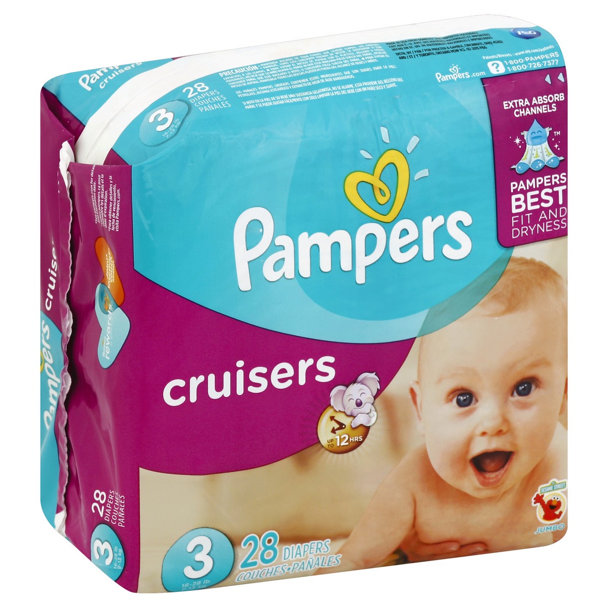 slide 1 of 8, Pampers Diapers 28 ea, 28 ct