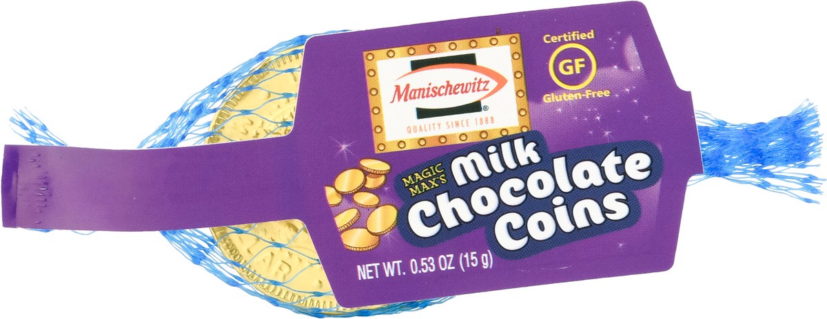 slide 3 of 9, Manischewitz Milk Choc Coins, 0.53 oz