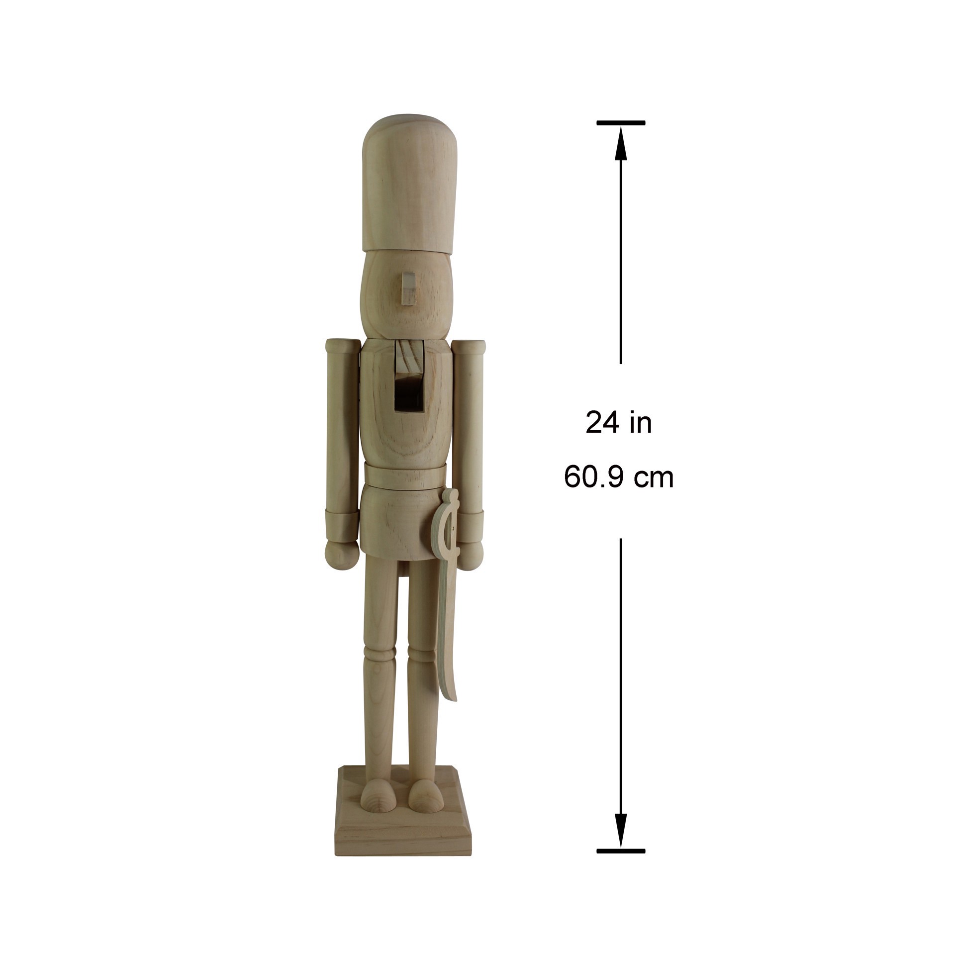 slide 4 of 5, 24" Soldier With Saber Diy Pinewood Nutcracker By Make Market, 24 in