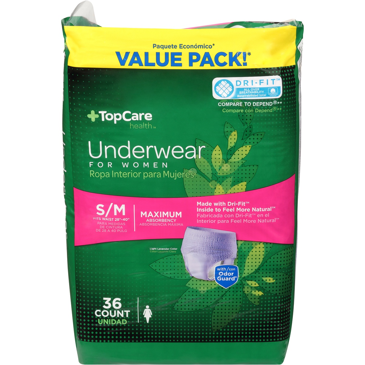 slide 1 of 1, TopCare Underwear for Women Maximum Absorbency Small/Medium, 36 ct