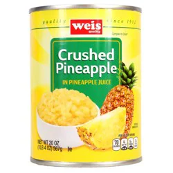 Weis Quality Crushed Pineapple in Pineapple Juice Canned Pineapple