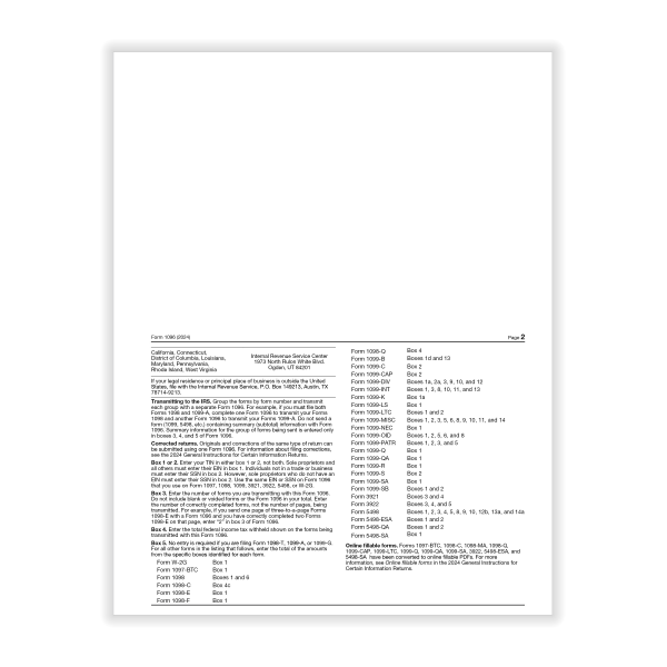 slide 2 of 4, Office Depot 1096 Laser Tax Forms, 1-Part, 8-1/2"" X 11"", Pack Of 10 Forms, 10 ct
