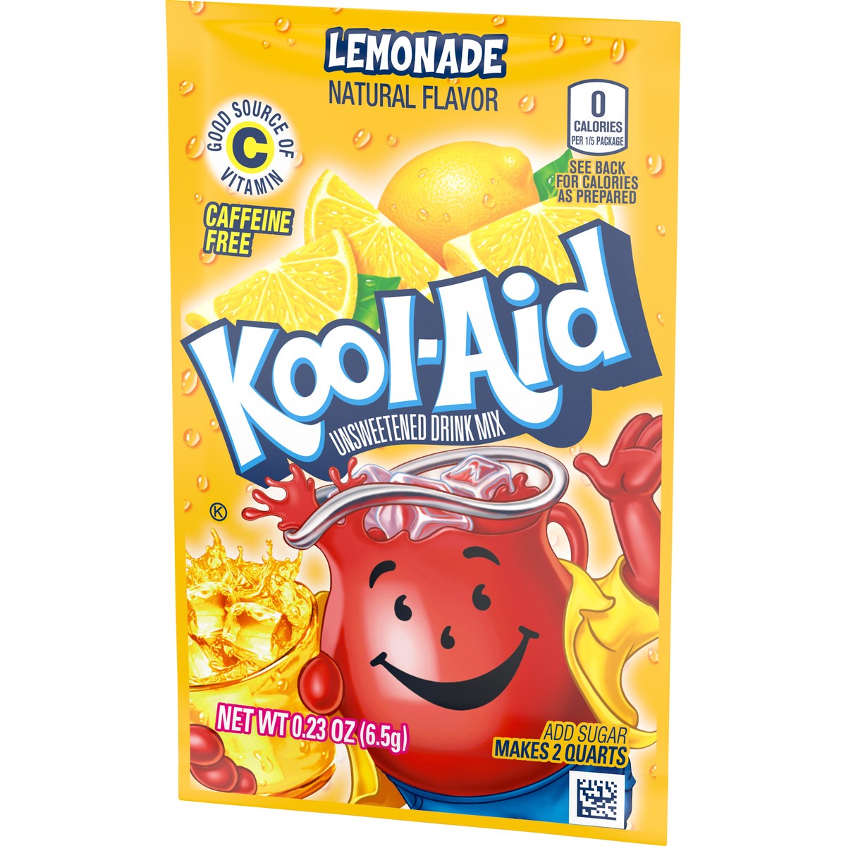 slide 6 of 13, Kool-Aid Unsweetened Lemonade Powdered Drink Mix, Caffeine Free, 0.23 oz Packet, 0.23 oz