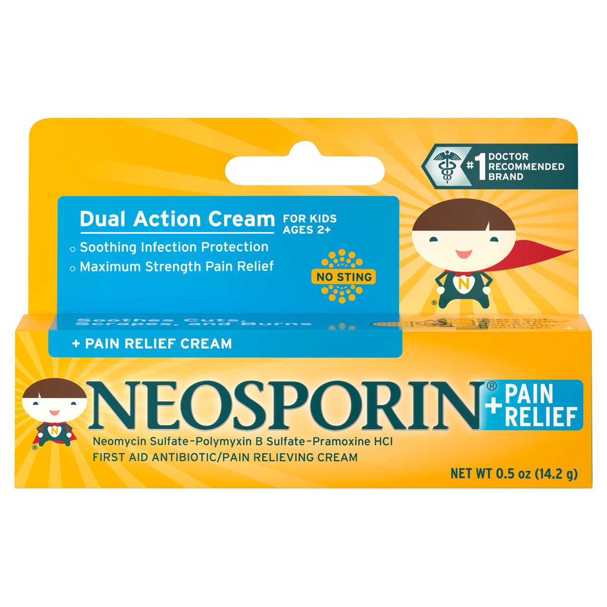 slide 1 of 6, Neosporin Antibiotic and Pain Relieving Cream for Children - 0.5oz, 0.5 oz