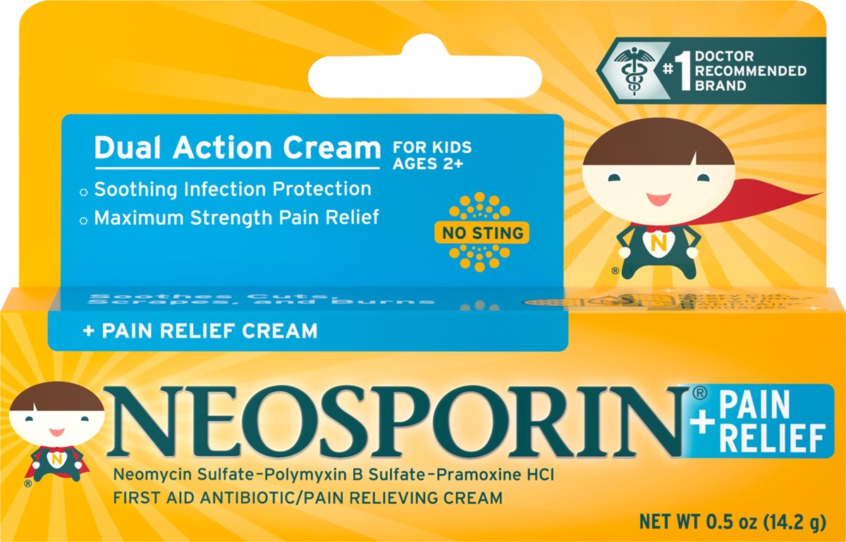 slide 4 of 6, Neosporin Antibiotic and Pain Relieving Cream for Children - 0.5oz, 0.5 oz