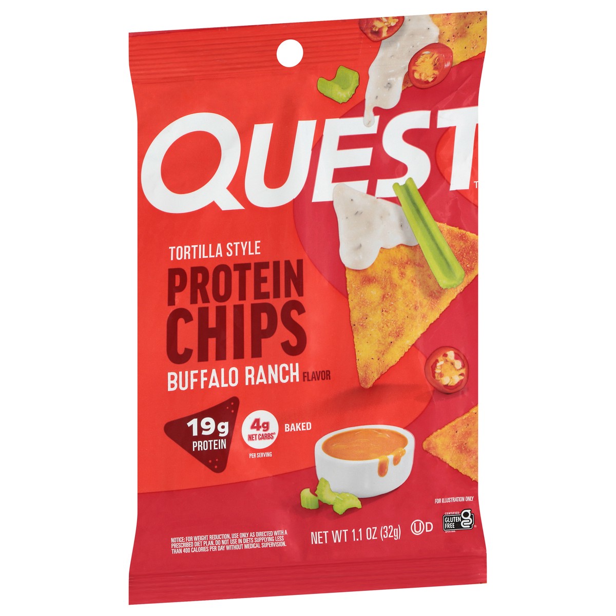 slide 7 of 13, Quest Tortilla Style Buffalo Ranch Flavor Protein Chips 1.1 oz, 1.1 oz