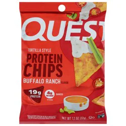 Quest Tortilla Style Buffalo Ranch Flavor Protein Chips 1.1 oz