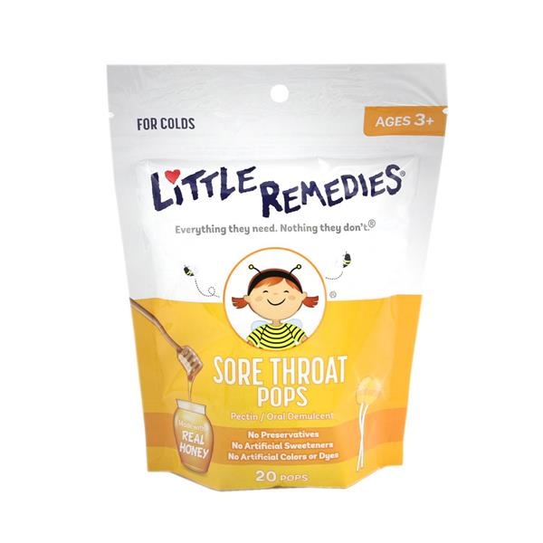 slide 1 of 1, Prestige Brands, Inc. Little Remedies Sore Throat Pops Honey Ages 3+, 20 ct