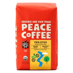 Peace Coffee Organic Whole Bean Twin Cities - 20 oz
