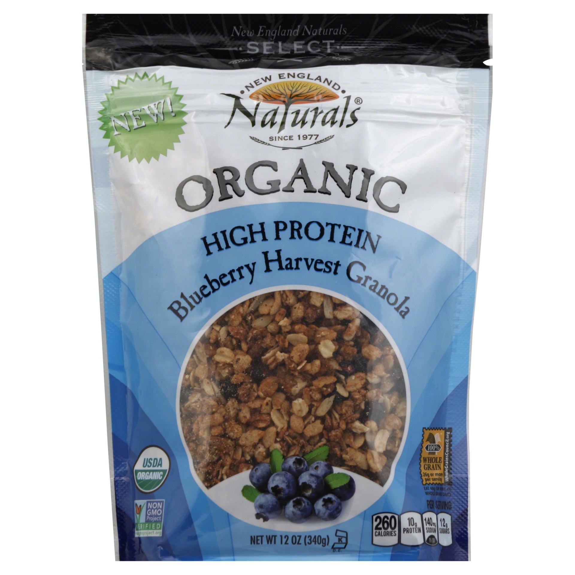 slide 1 of 2, New England Naturals Blueberry Harvest High Protein Granola, 12 oz