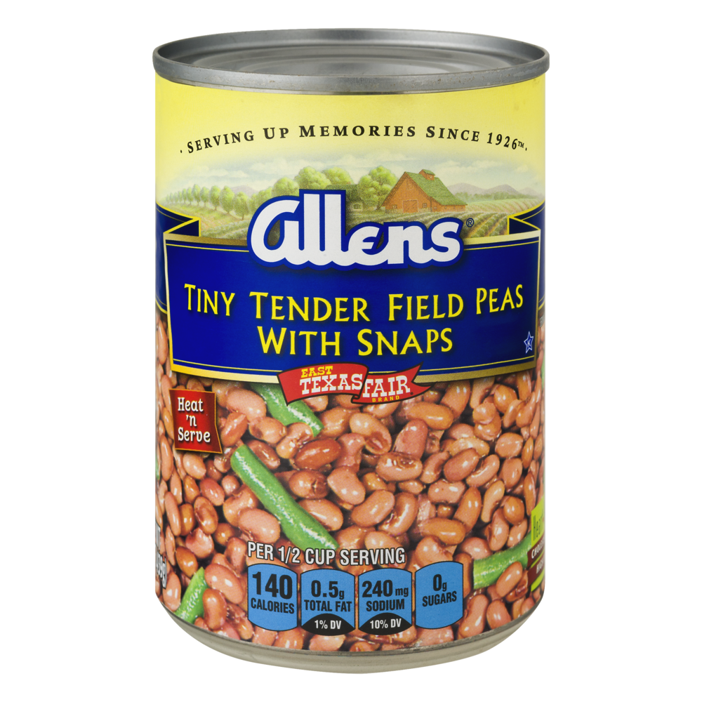 slide 1 of 9, Allen's Tiny Tender Field Peas with Snaps, 15.5 oz