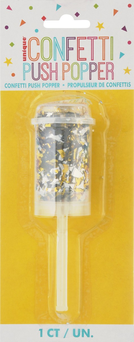 slide 1 of 9, Unique Gold & Silver Confetti Push Popper 1 ea Blister Pack, 1 ct