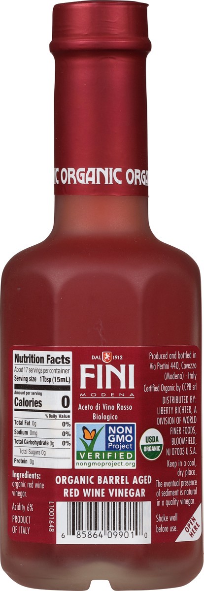 slide 11 of 11, Fini Modena Barrel Aged Organic Red Wine Vinegar 8.45 fl oz, 8.45 fl oz