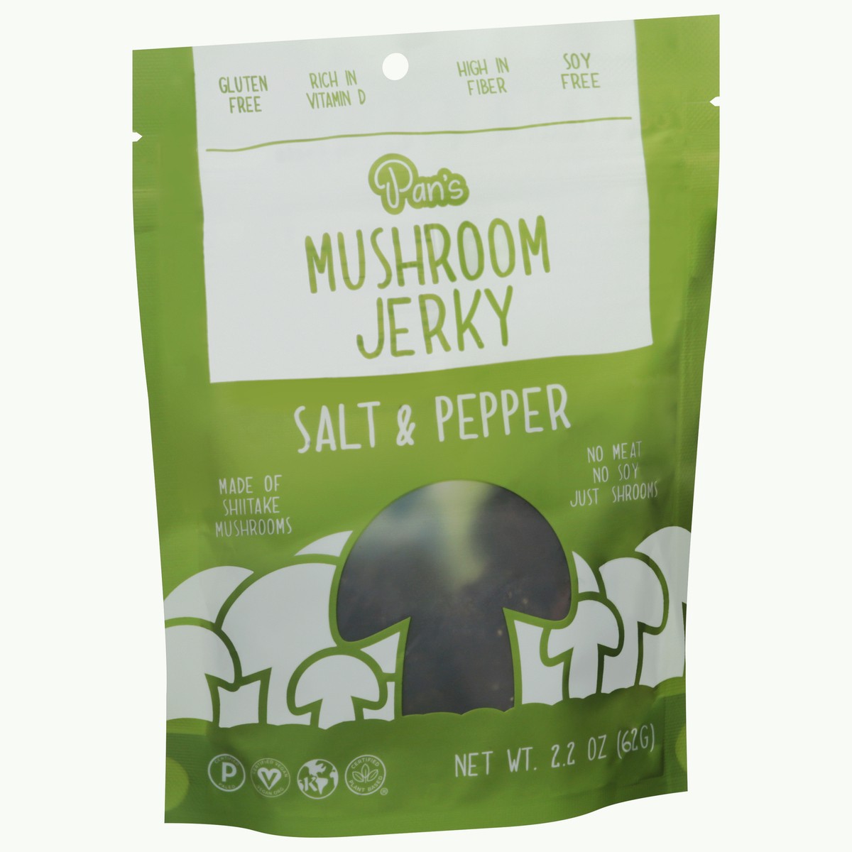slide 2 of 13, Pan's Salt & Pepper Mushroom Jerky 2.2 oz, 2.2 oz