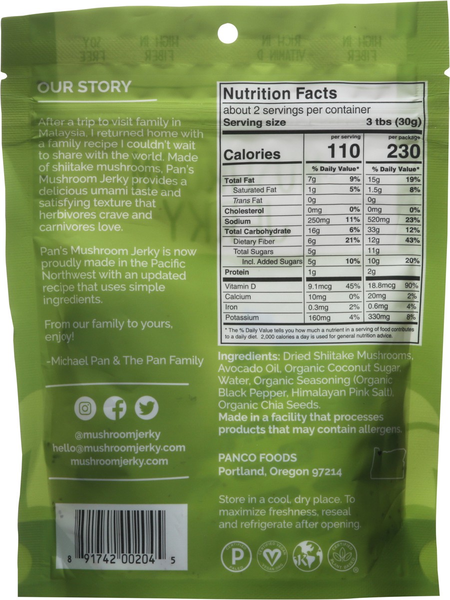 slide 3 of 13, Pan's Salt & Pepper Mushroom Jerky 2.2 oz, 2.2 oz