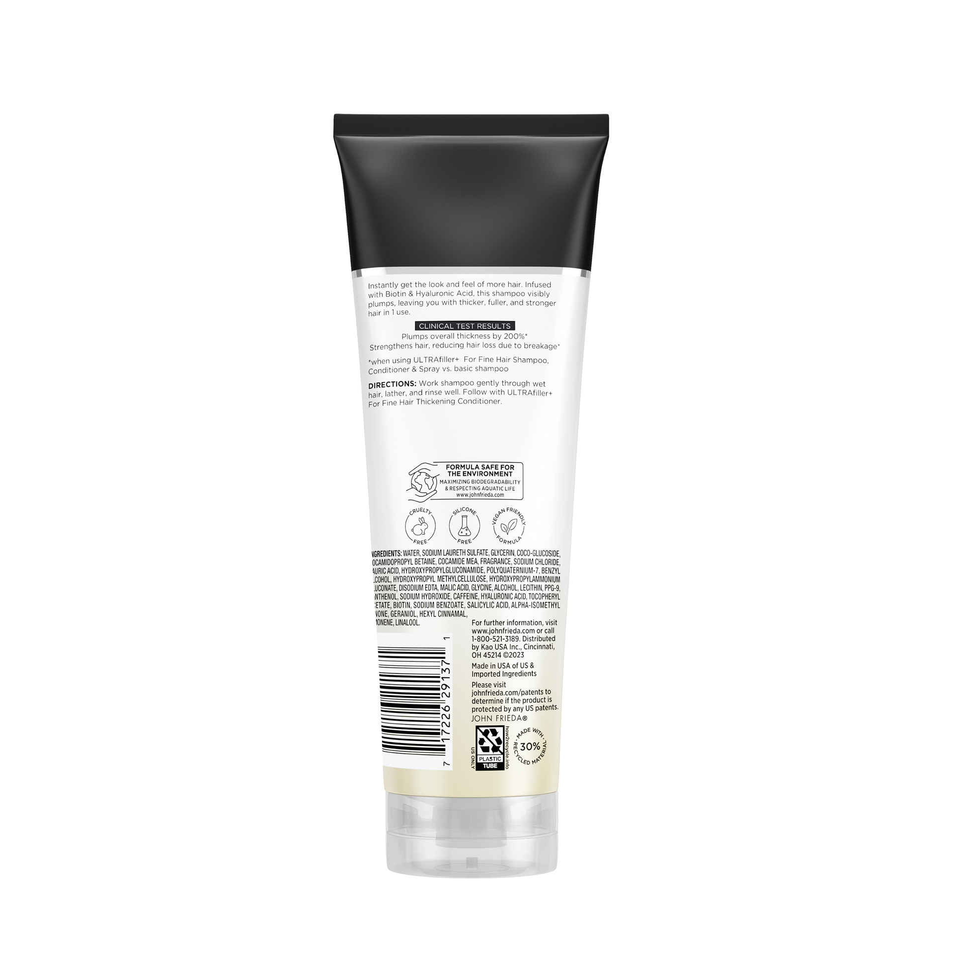 slide 2 of 5, John Frieda ULTRAfiller+ Thickening Shampoo for Fine Hair, Volumizing Shampoo, Biotin and Hyaluronic Acid Hair Thickening Shampoo, 8.3 Oz, 8.30 fl oz