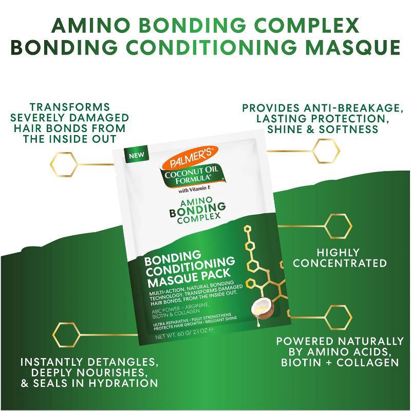 slide 6 of 10, Palmer's Coconut Oil Formula Amino Bonding Complex Conditioning Masque Pack 2.1 oz, 2.1 oz