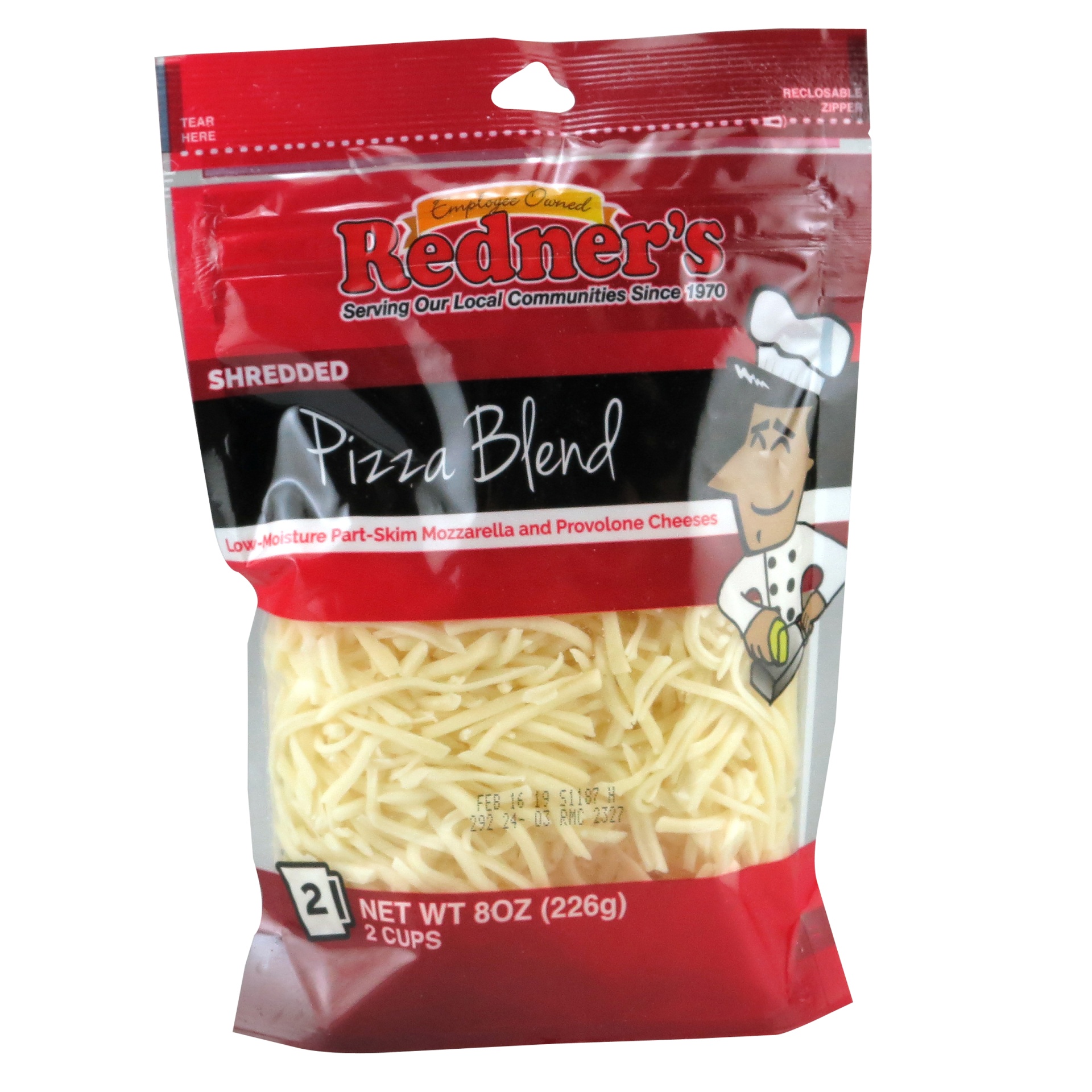 slide 1 of 1, Redner's Shredded Pizza Cheese, 8 oz