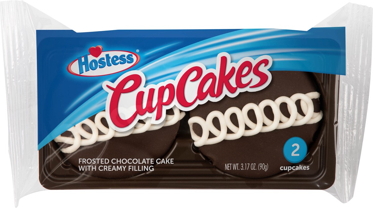 slide 8 of 11, HOSTESS Chocolate Cupcakes Single Serve, 2 Count, 3.17 oz, 