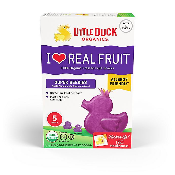 slide 1 of 1, Little Duck Organics Super Berries Fruit Snacks, 1.75 oz