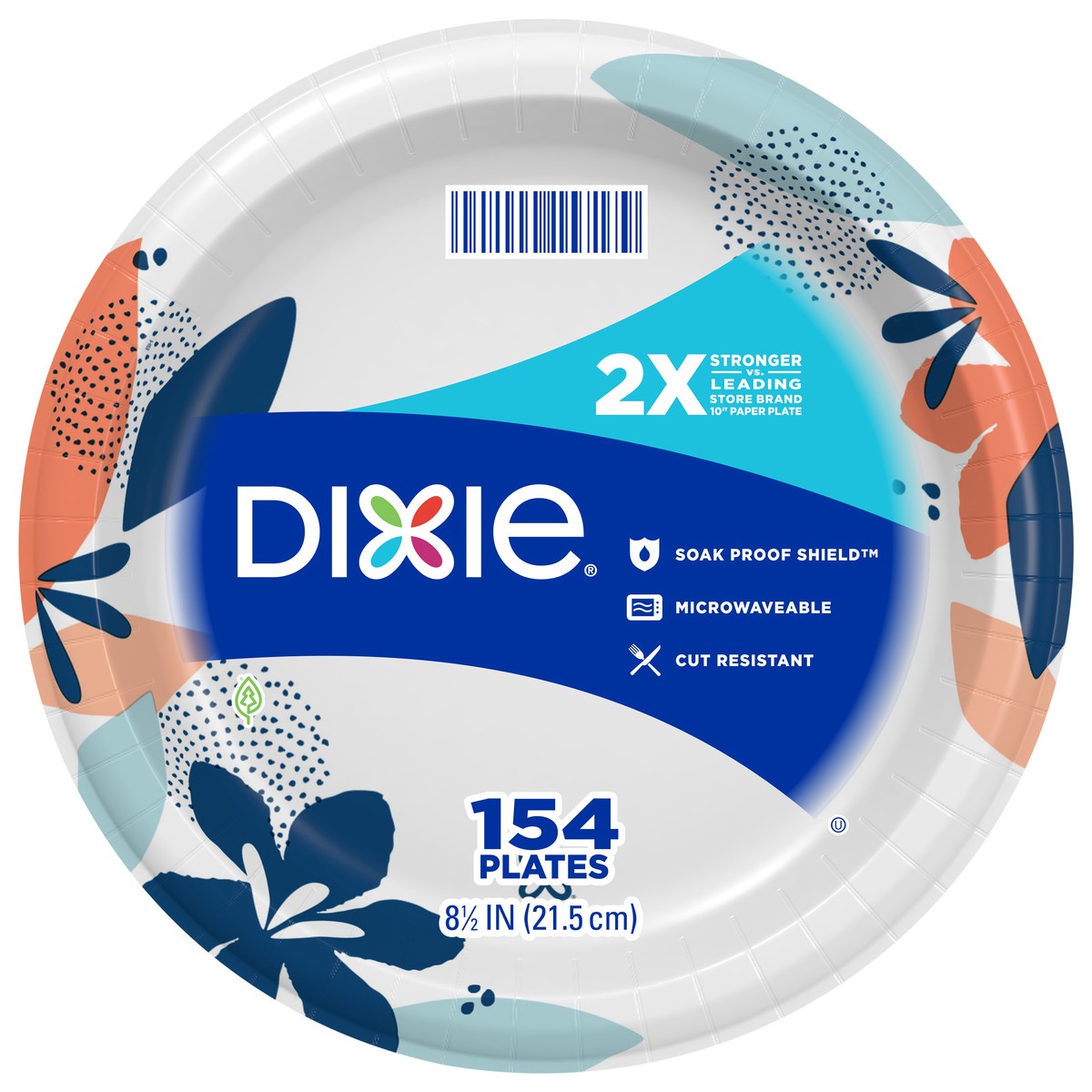 slide 1 of 82, Dixie Paper Plates, 8 1/2 inch, Dinner Size Printed Disposable Plate, 154 Count, 154 ct