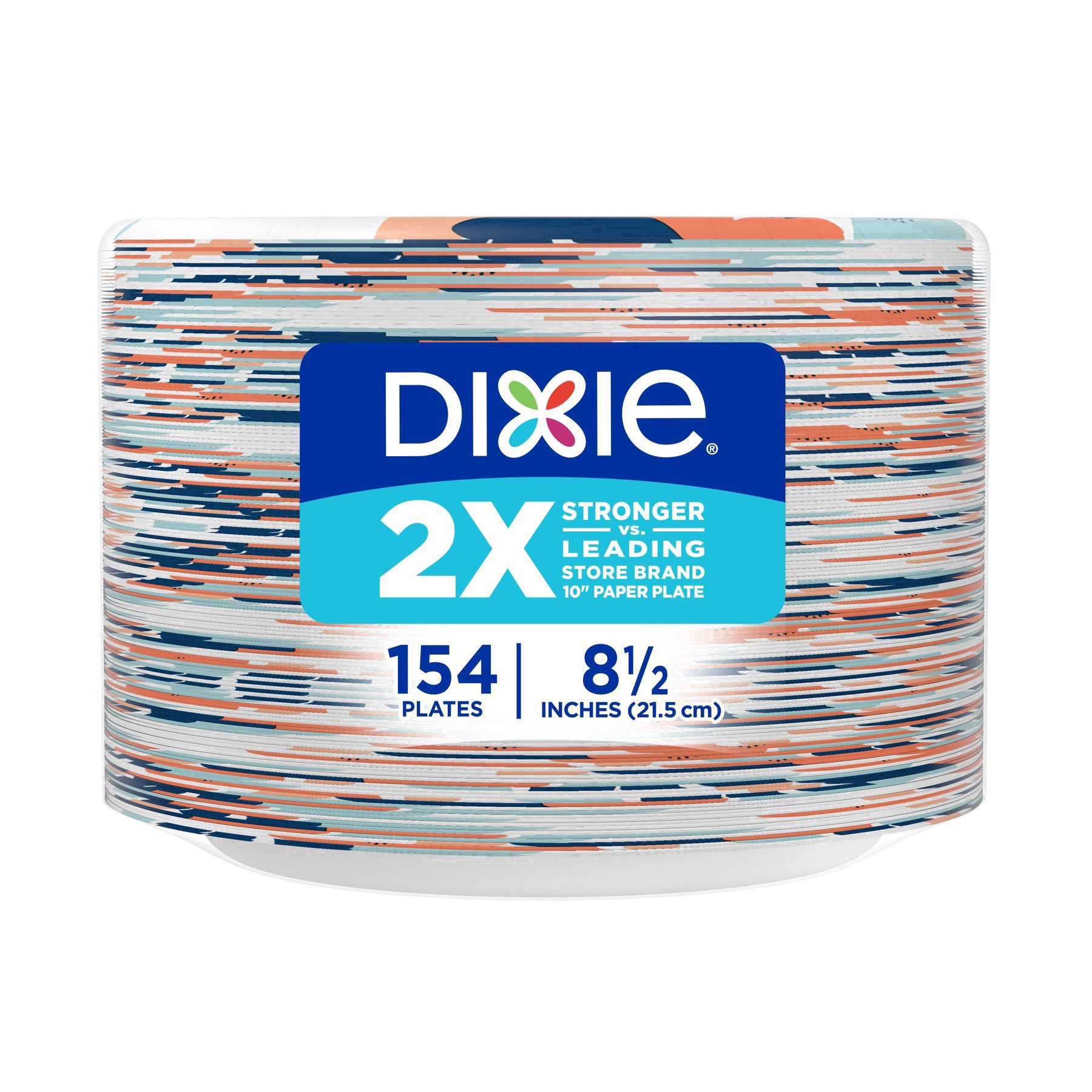 slide 6 of 82, Dixie Paper Plates, 8 1/2 inch, Dinner Size Printed Disposable Plate, 154 Count, 154 ct