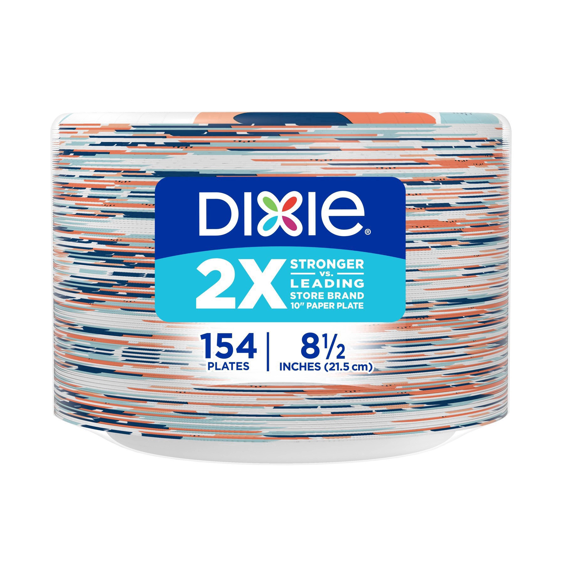 slide 33 of 82, Dixie Paper Plates, 8 1/2 inch, Dinner Size Printed Disposable Plate, 154 Count, 154 ct