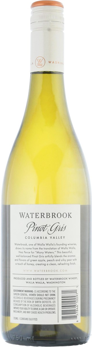 slide 10 of 12, Waterbrook Winery Pinot Gris, 750 ml