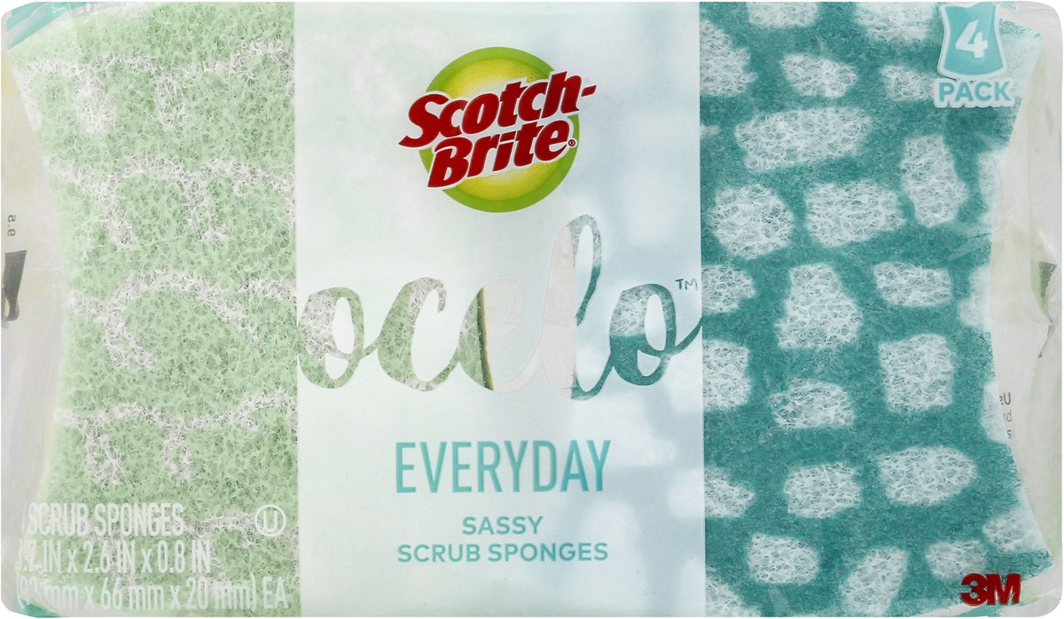 slide 1 of 9, Scotch-Brite Scrub Sponges 4 ea, 4 ct