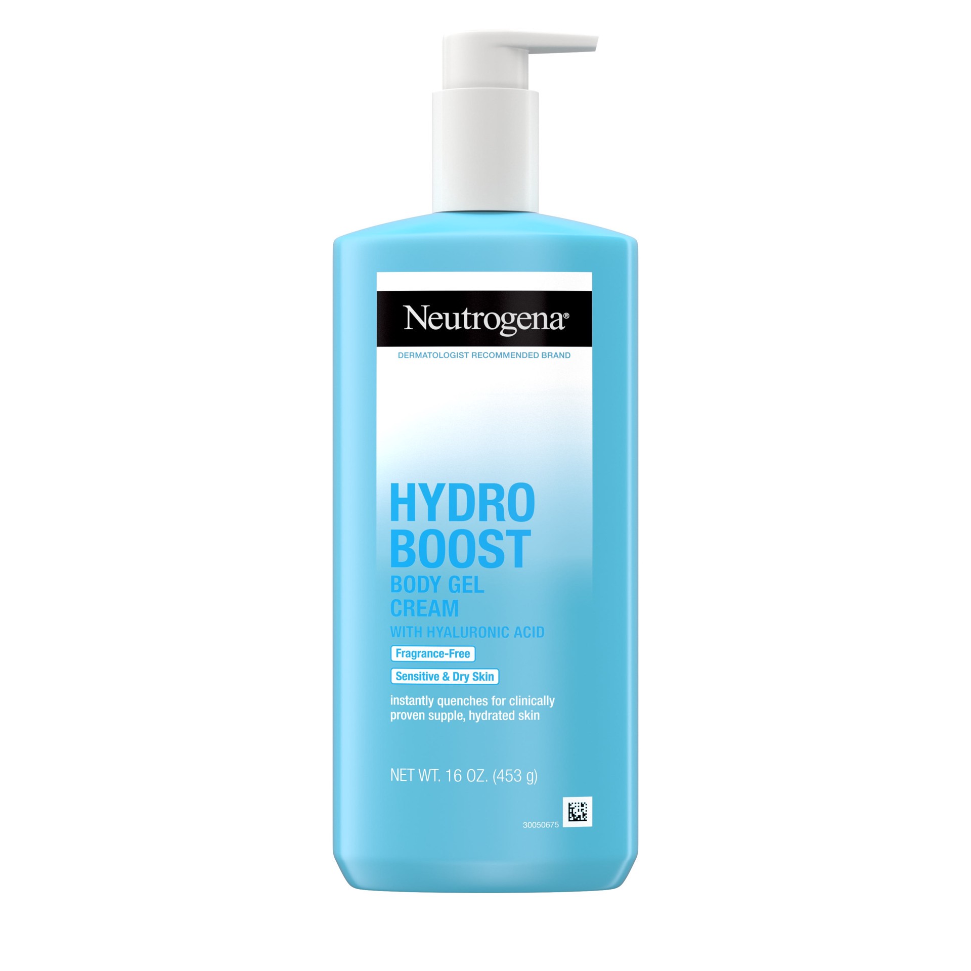 slide 7 of 9, Neutrogena Hydro Boost Body Moisturizing Gel Cream with Hyaluronic Acid, Non-Greasy & Fast Absorbing, Lightweight Hydrating Body Lotion for Normal to Dry Skin, Fragrance-Free, 16 oz, 16 oz