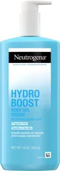 Neutrogena Hydro Boost Body Gel Cream Moisturizer with Hyaluronic Acid, Hydrating Lotion For Sensitive Skin, Fragrance Free, 16 oz