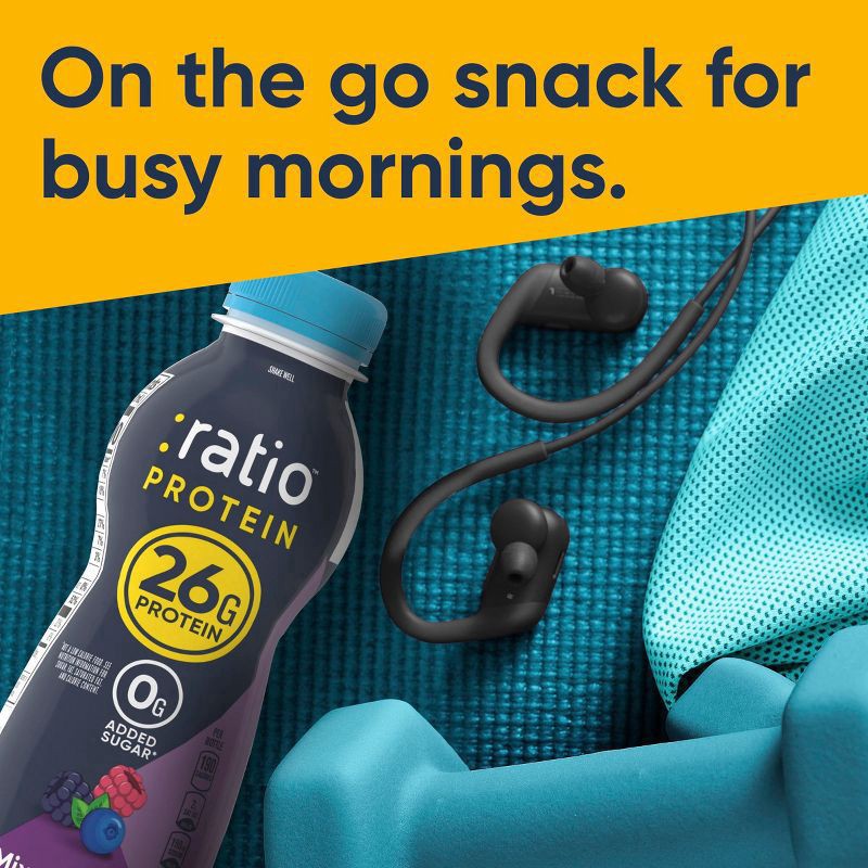 slide 9 of 12, :ratio Protein Yogurt Beverage Mixed Berry - 10.8oz, 10.8 oz