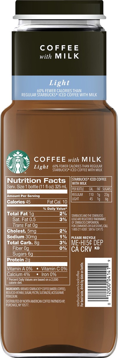 slide 6 of 7, Starbucks Medium Roast Light with Milk Iced Coffee - 11 oz, 11 oz