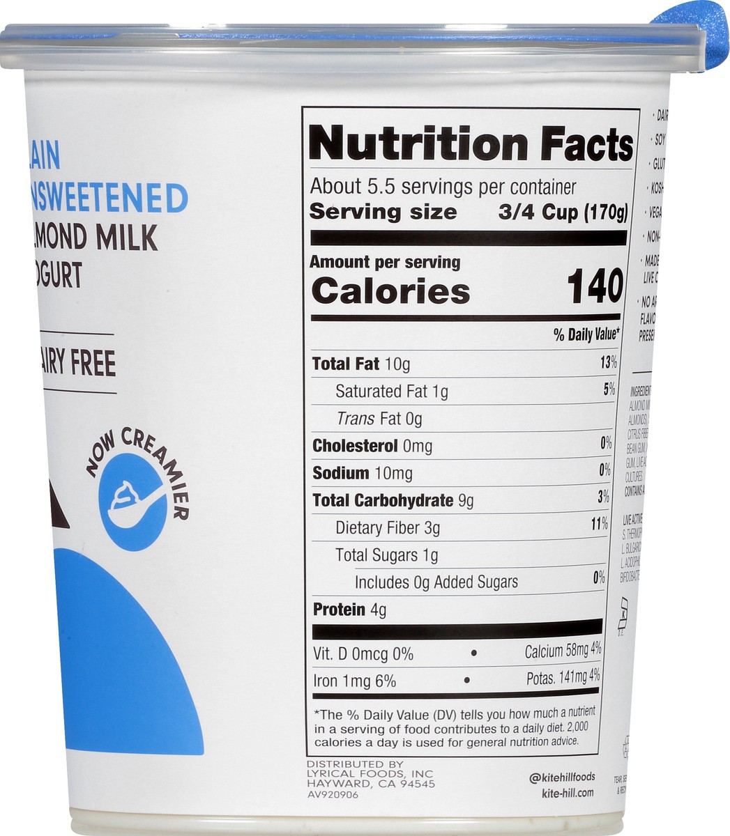 slide 5 of 12, Kite Hill Original Dairy Free Plain Unsweetened Almond Milk Yogurt 32 oz, 32 oz