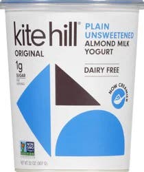 Kite Hill Original Dairy Free Plain Unsweetened Almond Milk Yogurt 32 oz