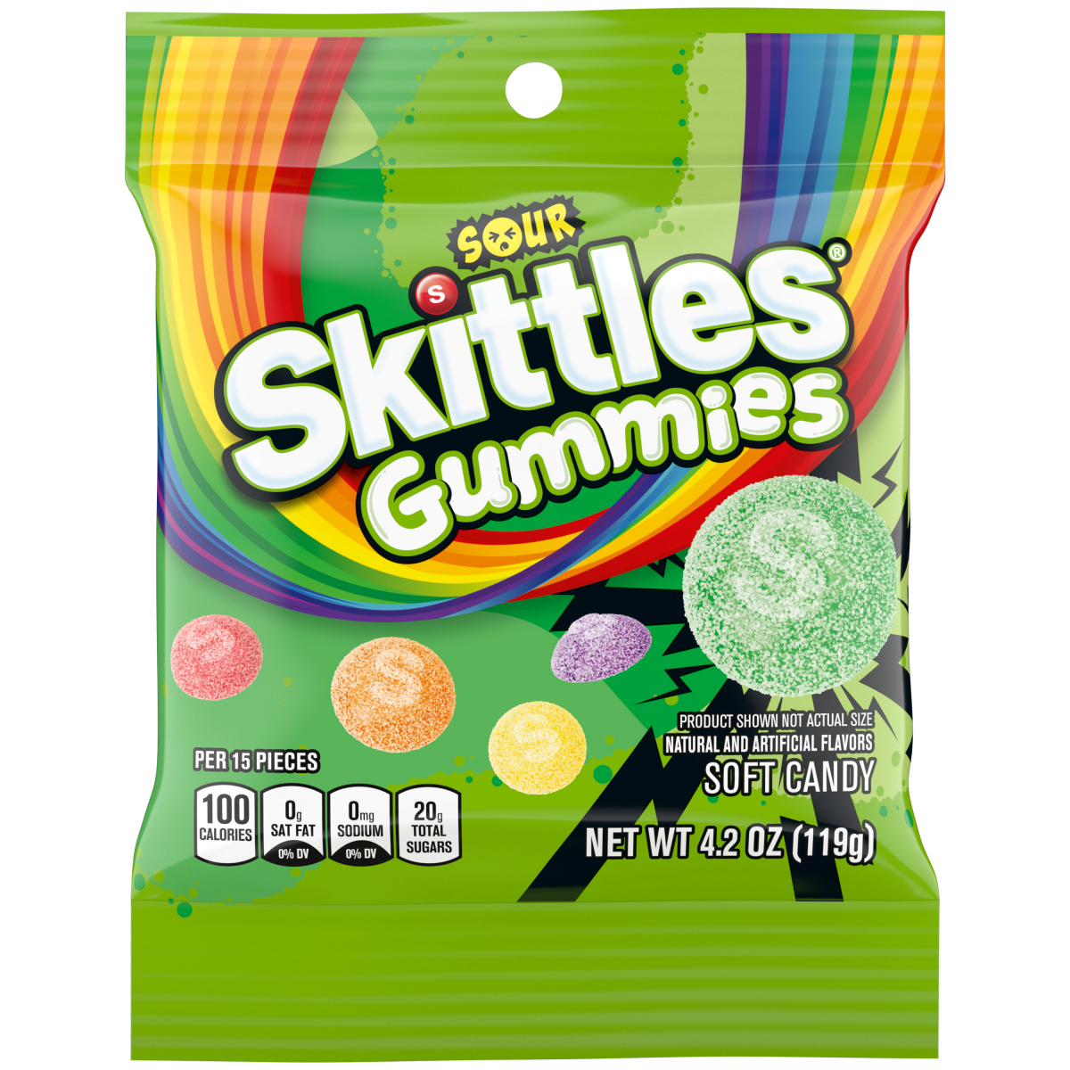 slide 1 of 29, Skittles Gummies Sour Gummy Candy - 4.2 Oz Bag, 4.2 oz