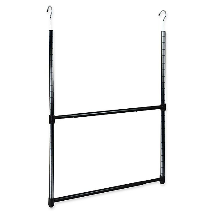 slide 1 of 1, Oceanstar Design 2-Tier Adjustable Closet Rod - Black, 1 ct