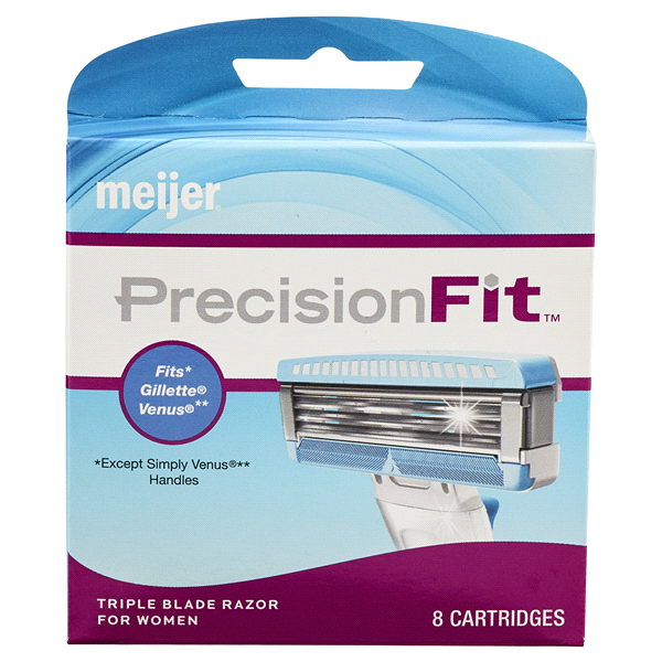 slide 1 of 1, Meijer Women's PrecisionFitCartridge Refill, 8 ct