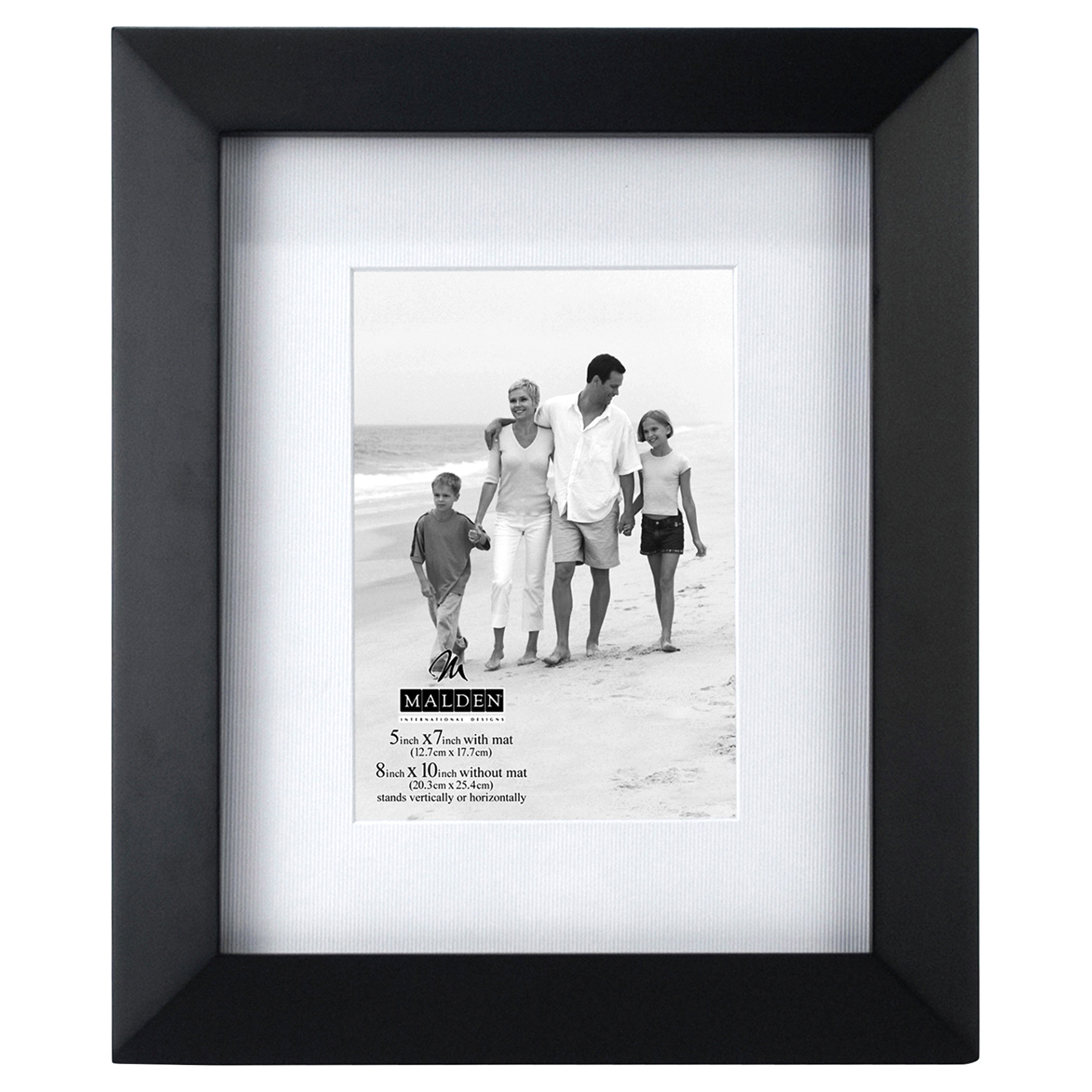 slide 1 of 1, Malden Berkeley Matted 5" x 7"/8" x 10" Black Picture Frame, 5 x 7 ct; 8 x 10 