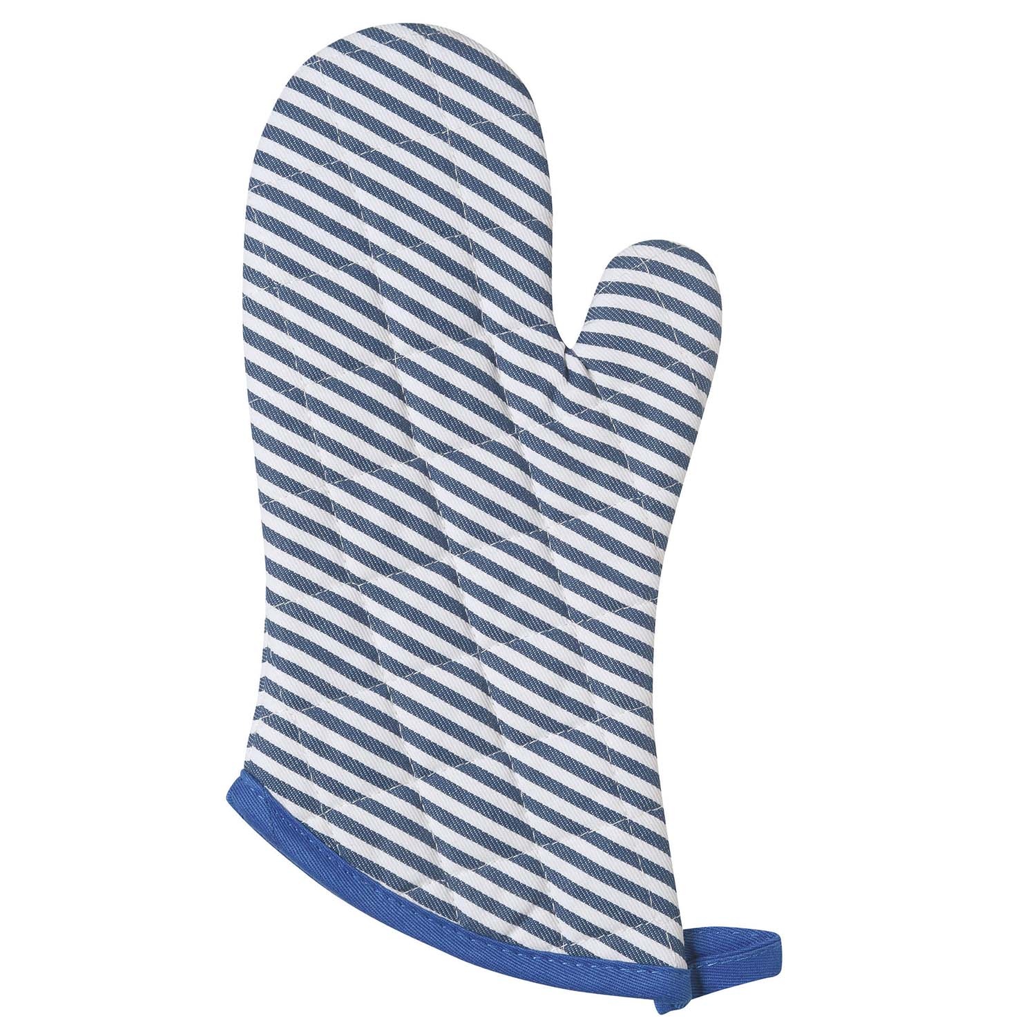 slide 1 of 1, Now Designs BLUE NARROW STRIPE MITT, 1 ct