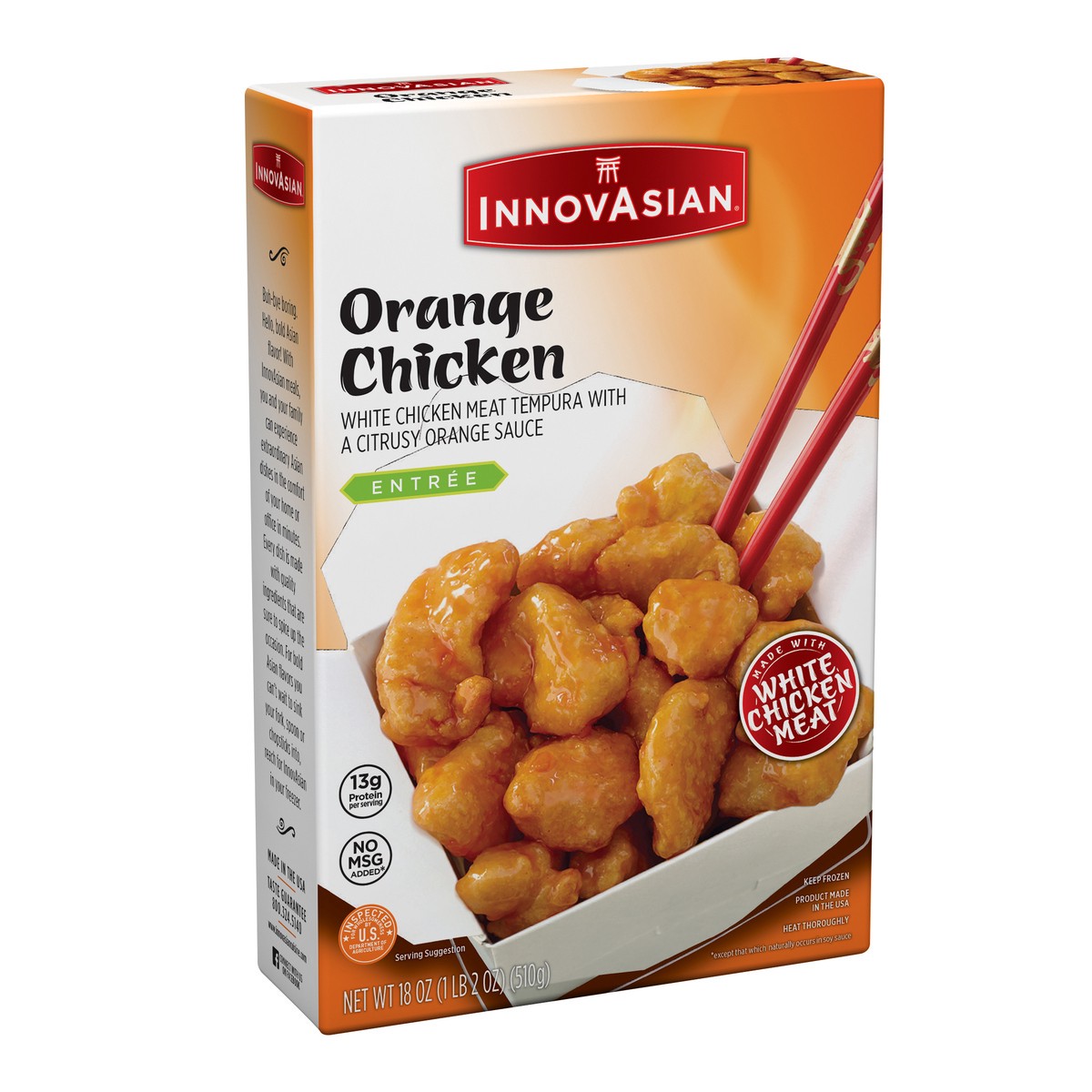 slide 2 of 9, InnovAsian Orange Chicken, 18 oz