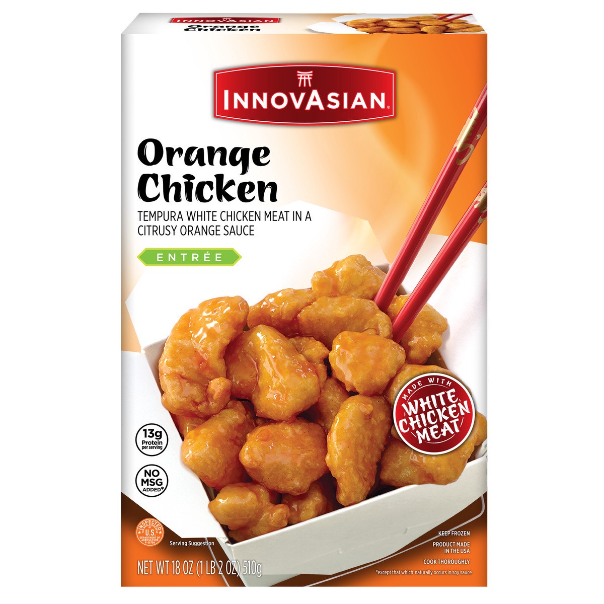 slide 1 of 9, InnovAsian Orange Chicken, 18 oz